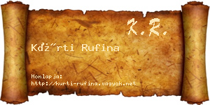 Kürti Rufina névjegykártya